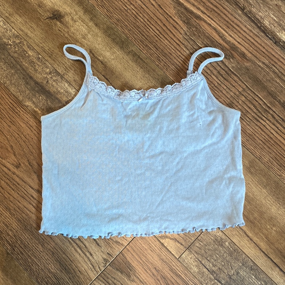 blue strap crop cami